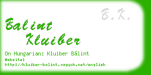 balint kluiber business card